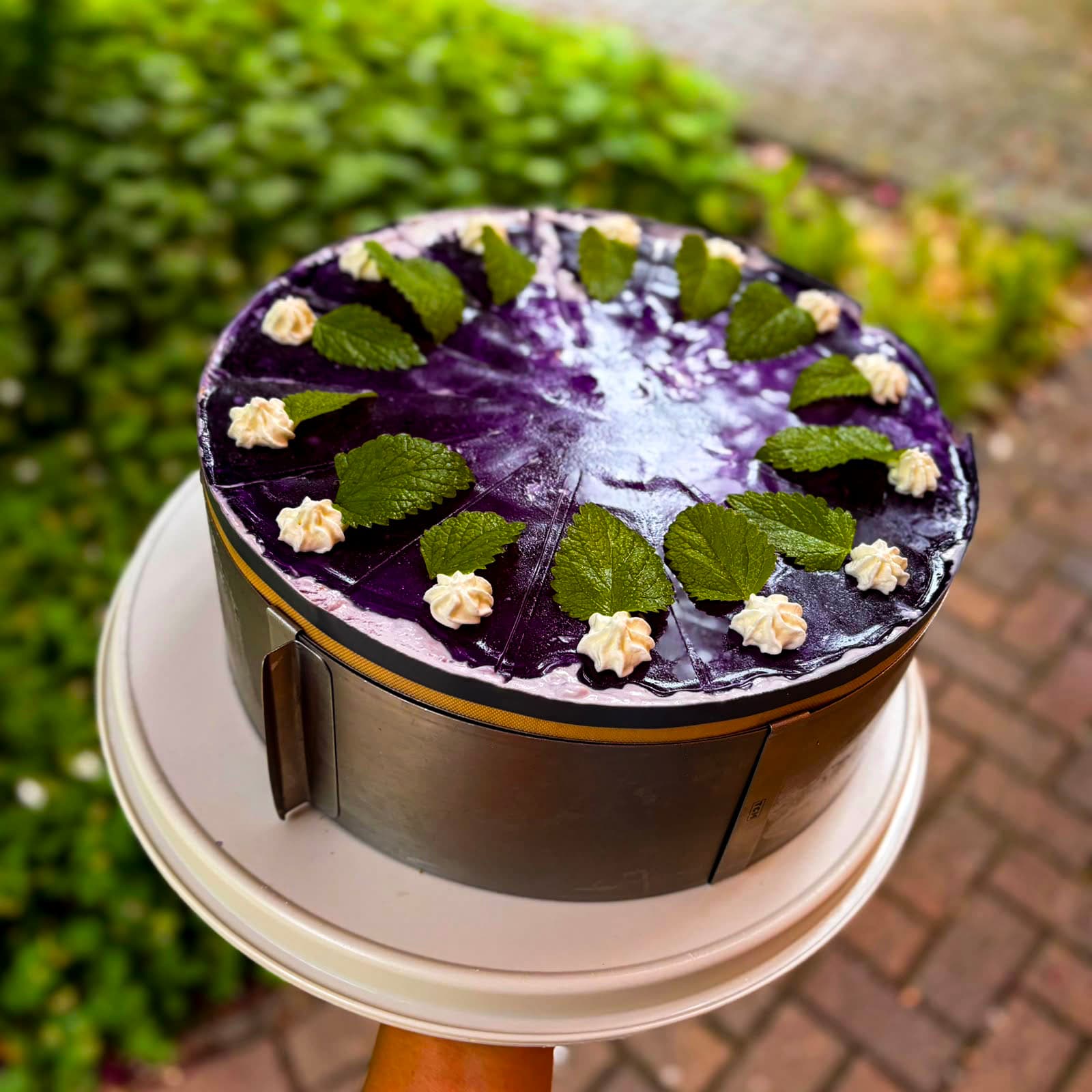 Heidelbeertorte mit Zitronenmelisse